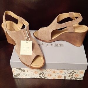 Sophia Milano Peep Toe Wedge Sandal
